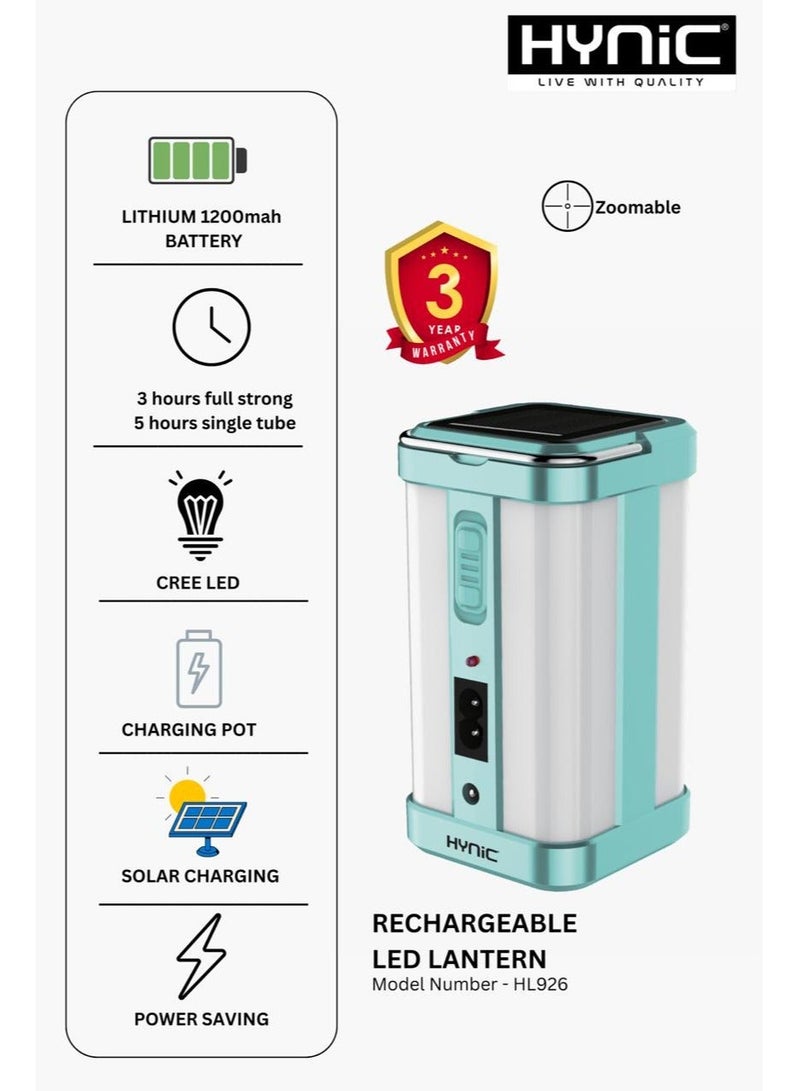 Hynic Rechargeable LED Emergency Lantern with Solar Charging – 6-Hour Runtime, Portable Power for Home, Camping, and Office - Image 1